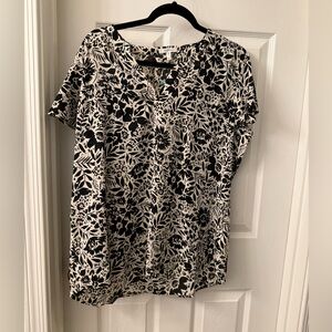Maurices Black and White Floral Top